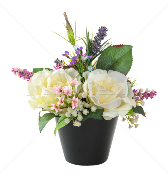 Stock photo: Flower bouquet in black pot