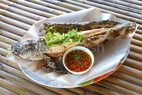 Stock photo: Grilled snake head fish