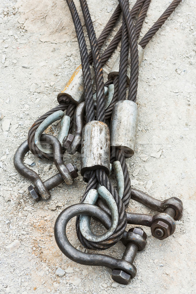 Stock photo: Heavy duty steel wire rope sling