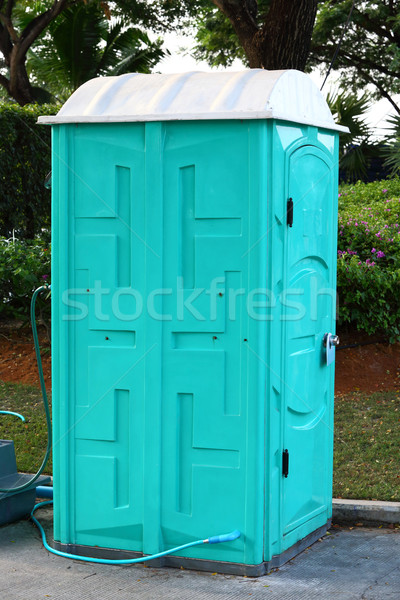 Hordozható wc zöld szín kész szolgáltatás Stock fotó © smuay