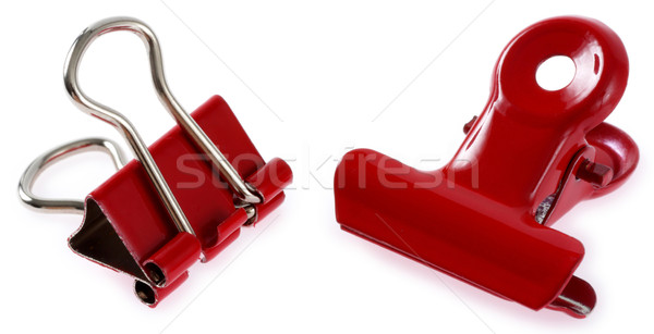 Red binder clips Stock photo © smuay