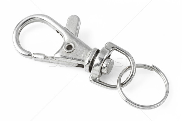 Sleutelhanger clip zilver kleur geïsoleerd witte Stockfoto © smuay