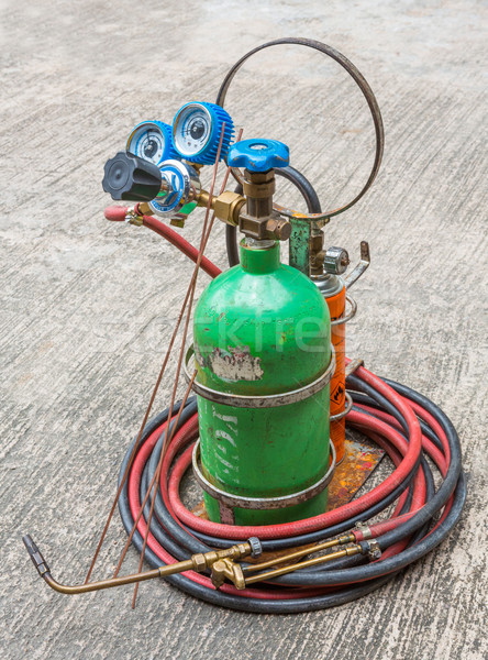 商业照片: 气· 焊接 · 关闭 ·小· 褴褛