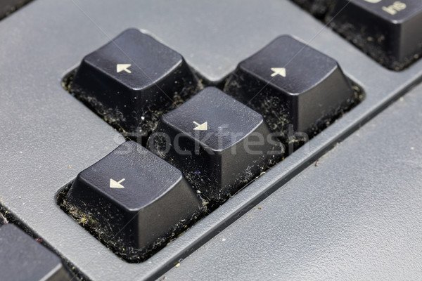 Sujo teclado não higiênico equipamento escritório em casa Foto stock © smuay