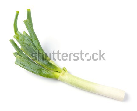 Japán zöldhagyma közelkép zöldség izolált fehér Stock fotó © smuay