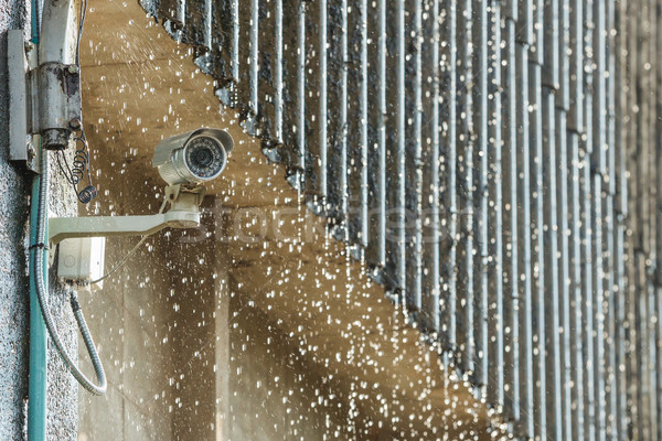 Cctv eső biztonsági kamera fal fém biztonság Stock fotó © smuay