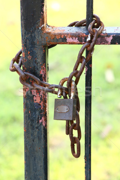 Antique key and chain Stock photo © smuay