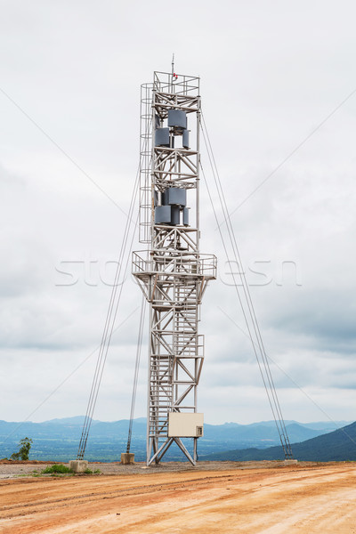 Verticaal windturbine toren top hemel natuur Stockfoto © smuay