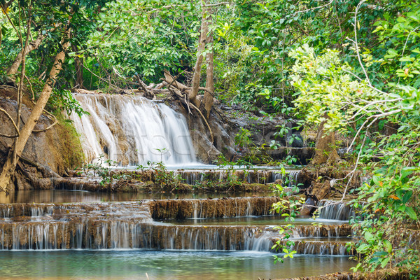 Wodospad parku zachodniej Tajlandia wody drzewo Zdjęcia stock © smuay