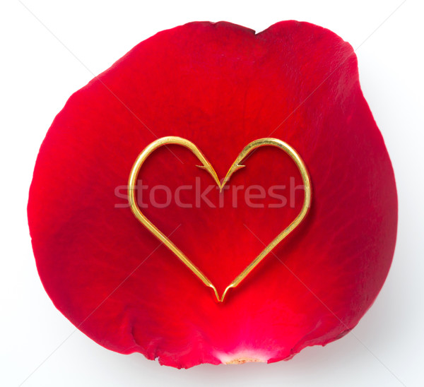 Rose pétale crochet Rose Red coeur symbole [[stock_photo]] © smuay