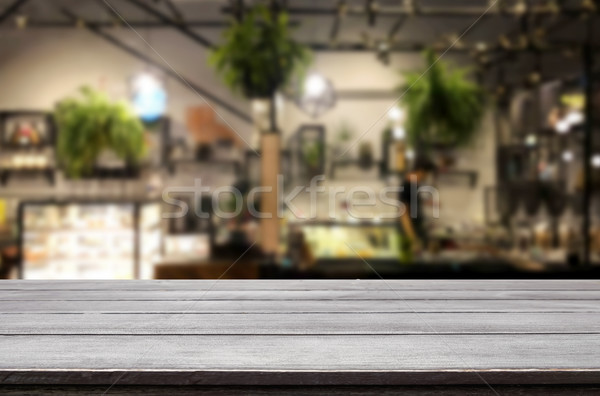 Сток-фото: выбранный · Focus · пусто · коричневый · деревянный · стол · кофейня