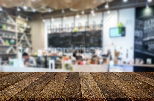 выбранный Focus пусто коричневый деревянный стол кофейня Сток-фото © snowing