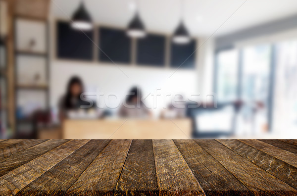 выбранный Focus пусто коричневый деревянный стол кофейня Сток-фото © snowing