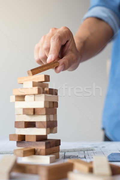 Planning, risk and strategy in business, businessman and enginee Stock photo © snowing