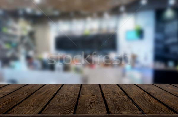 Sélectionné accent vide brun table en bois café [[stock_photo]] © snowing