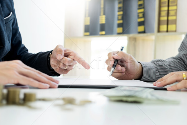 Rental agreement for signing a car insurance policy Document and Stock photo © snowing