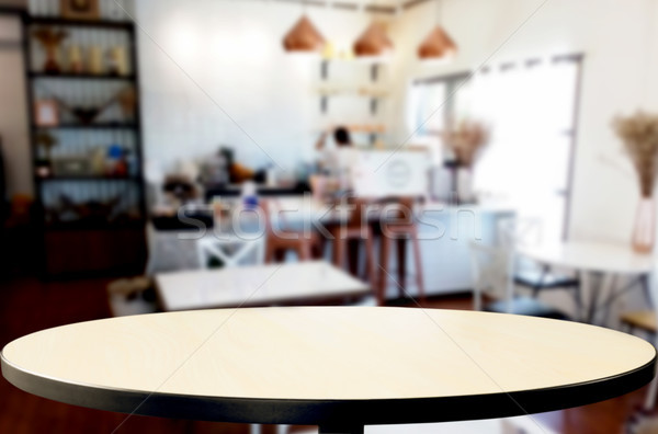 Sélectionné accent vide brun table en bois café [[stock_photo]] © snowing