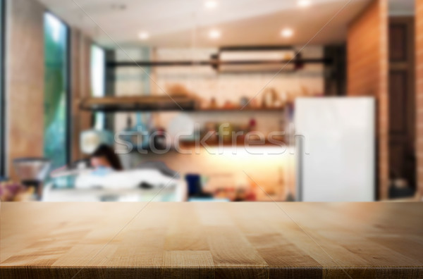 Sélectionné accent vide brun table en bois café [[stock_photo]] © snowing