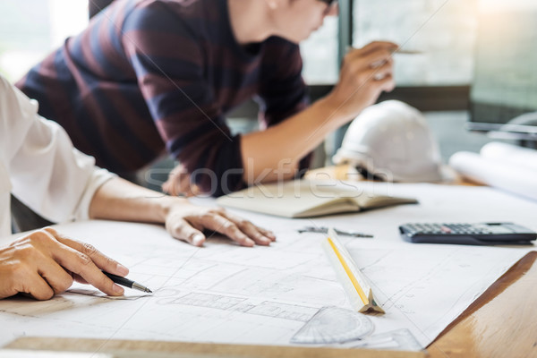 professional architect designer structural engineer team colleag Stock photo © snowing