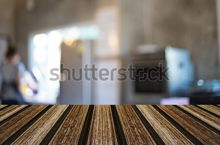 Empty wooden table and room interior decoration background, prod Stock photo © snowing