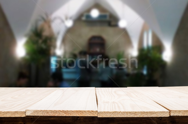 Zdjęcia stock: Wybrany · skupić · pusty · brązowy · drewniany · stół · kawiarnia
