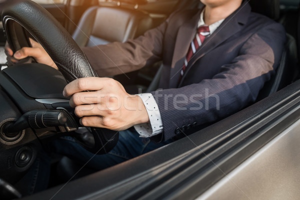 Porträt jungen gut aussehend Geschäftsmann fahren Luxus Stock foto © snowing