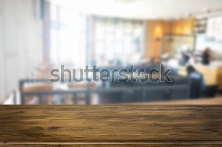 Stock photo: Empty wooden table and room interior decoration background, prod