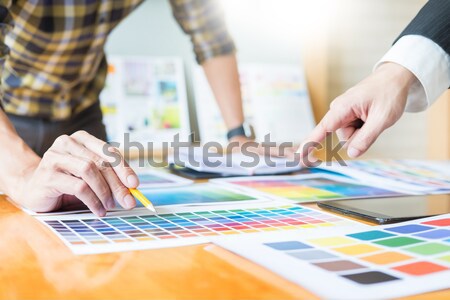 Creative or Interior designers teamwork with pantone swatch and  Stock photo © snowing