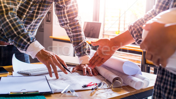Architect Design Project Meeting Discussion Concept wite dark an Stock photo © snowing