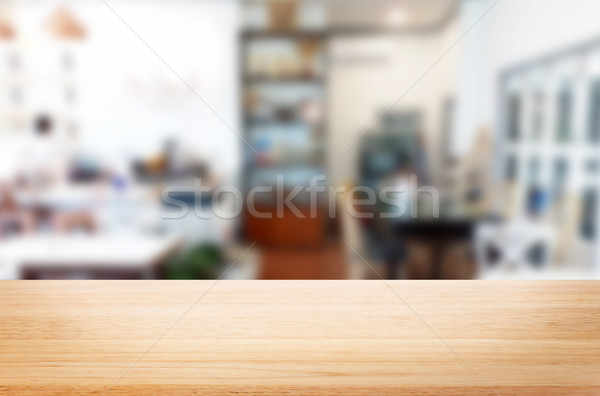 Sélectionné accent vide brun table en bois café [[stock_photo]] © snowing