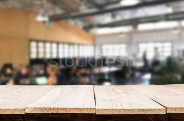 Sélectionné accent vide brun table en bois café [[stock_photo]] © snowing