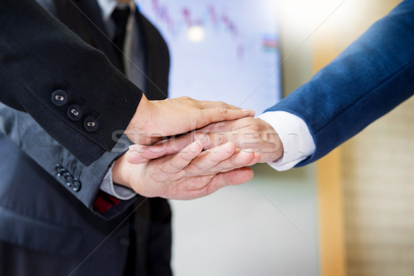 Stockfoto: Handen · teamwerk · macht · geslaagd · business