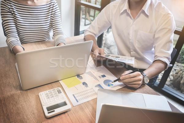 Creative Team job. young business man working with startup proje Stock photo © snowing