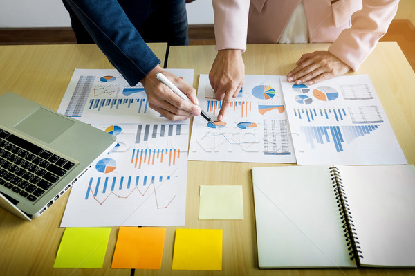 Foto stock: Trabajo · en · equipo · proceso · jóvenes · negocios · equipo