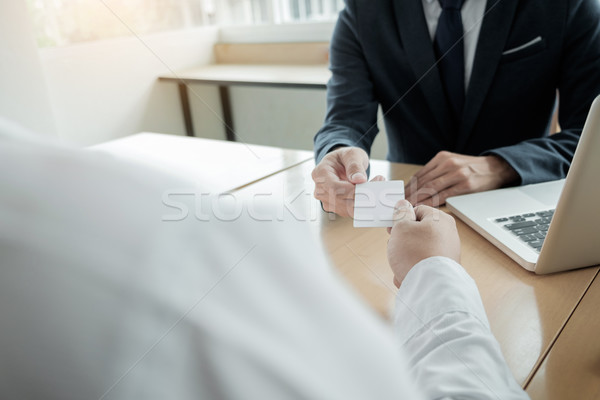 young businessman at the hiring interview in the office, meeting Stock photo © snowing