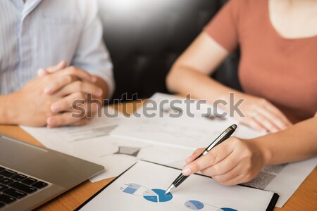 Team work process. young business managers crew working with new Stock photo © snowing