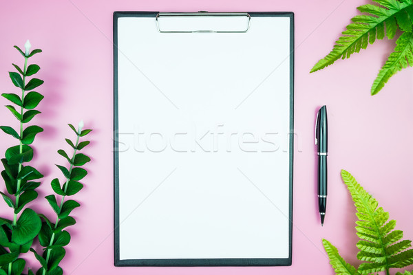 Elegancki tabeli biały papieru wolna Zdjęcia stock © snowing