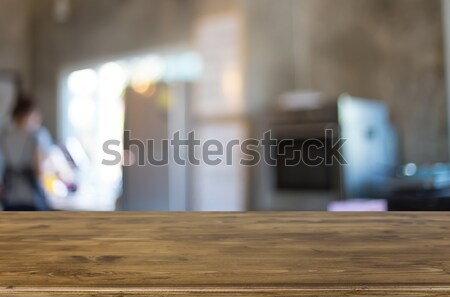 Vazio mesa de madeira quarto produto montagem Foto stock © snowing