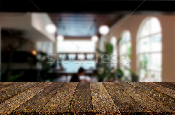 Foto stock: Vacío · mesa · de · madera · habitación · producto · montaje