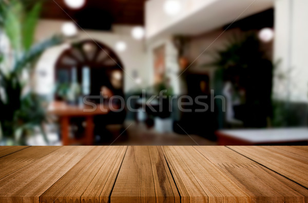 Vide table en bois chambre produit montage [[stock_photo]] © snowing