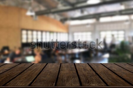 Sélectionné accent vide brun table en bois café [[stock_photo]] © snowing