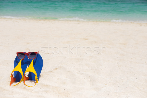 Tengerpart szandál homokos tenger part nyári szabadság Stock fotó © snowing