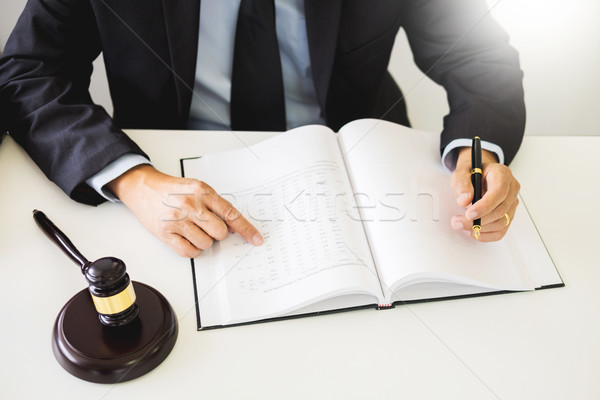 gavel and sound block of justice law and lawyer working on woode Stock photo © snowing