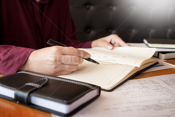 Young students campus helps friend catching up and learning tuto Stock photo © snowing