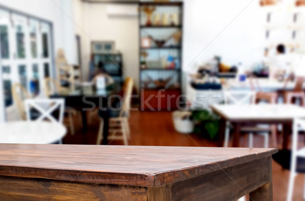 Seleccionado enfoque vacío marrón mesa de madera Cafetería Foto stock © snowing