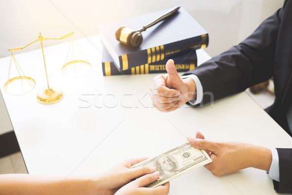 Foto stock: Abogado · dinero · cliente · escritorio · ley