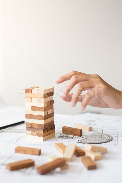 Planning, risk and strategy in business, businessman and enginee Stock photo © snowing