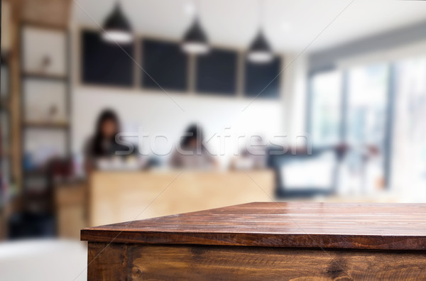 Sélectionné accent vide brun table en bois café [[stock_photo]] © snowing