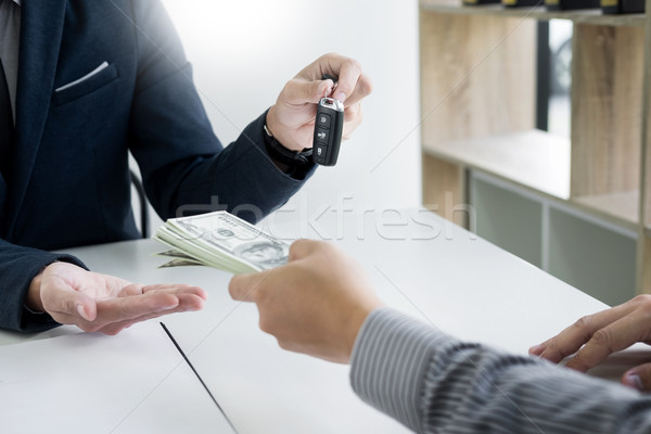 Rental agreement for signing a car insurance policy Document and Stock photo © snowing