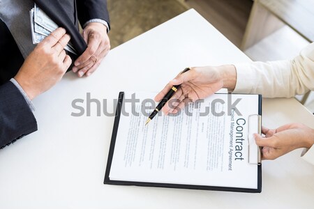 young businessman at the hiring interview in the office, meeting Stock photo © snowing